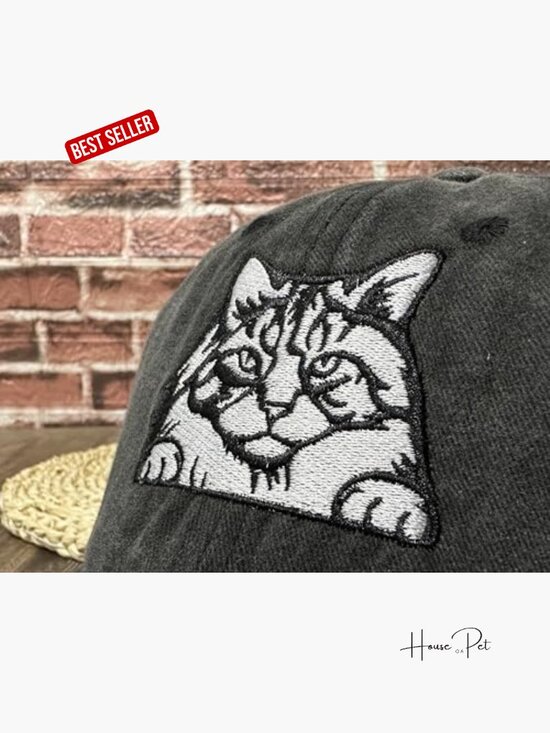 Embroidered Cat Baseball Cap - Unisex Dad Hat main image 5